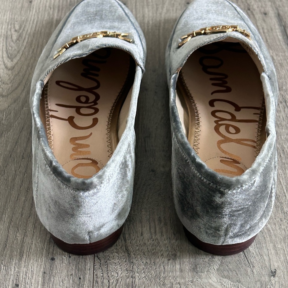 Sam Edelman Loraine Velvet Bit Loafers Smoky Gray Size 8.5 NWOT - Picture 7 of 10